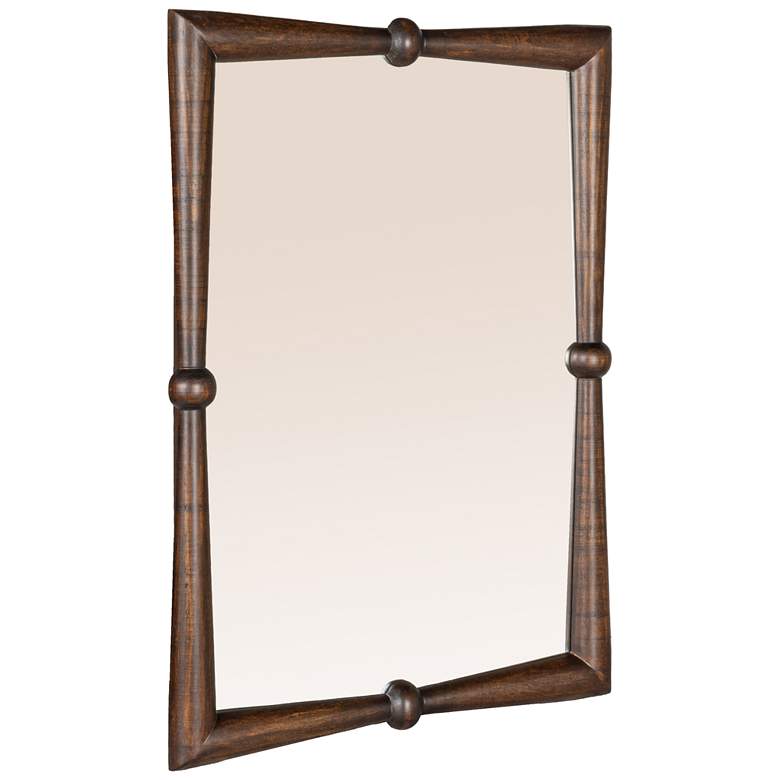 Image 2 Modern Walnut Finish Mango Wood Wall Mirror