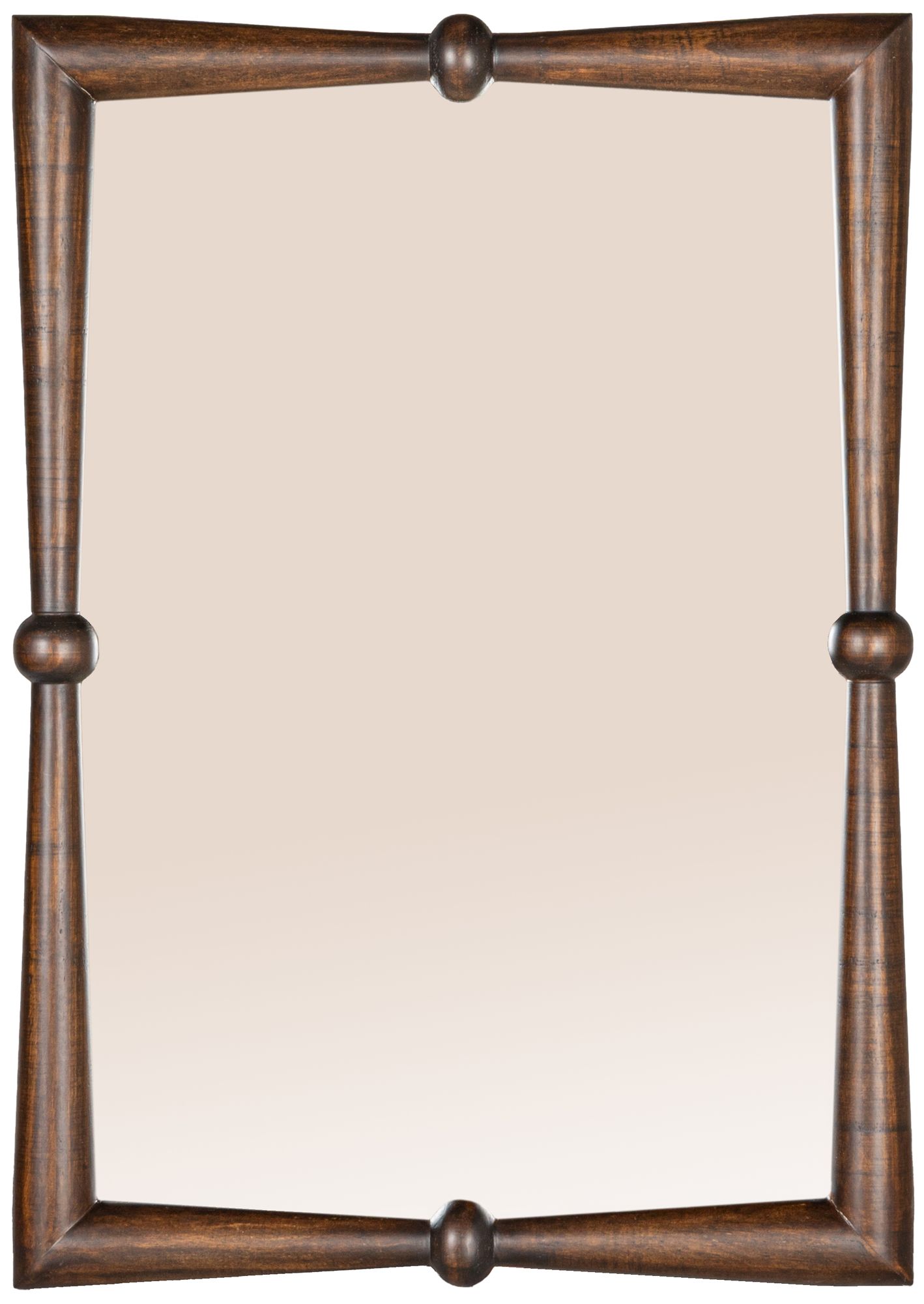 Image 4 Modern Walnut Finish Mango Wood Wall Mirror more views