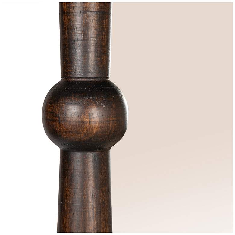 Image 5 Modern Walnut Finish Mango Wood Wall Mirror more views