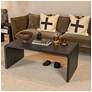 2_Modern Waterfall Edge Mango Wood Coffee Table, Black more views