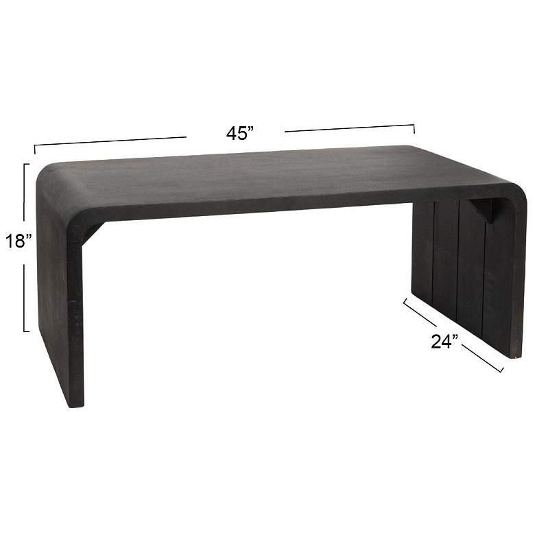 Image 3 Modern Waterfall Edge Mango Wood Coffee Table, Black more views