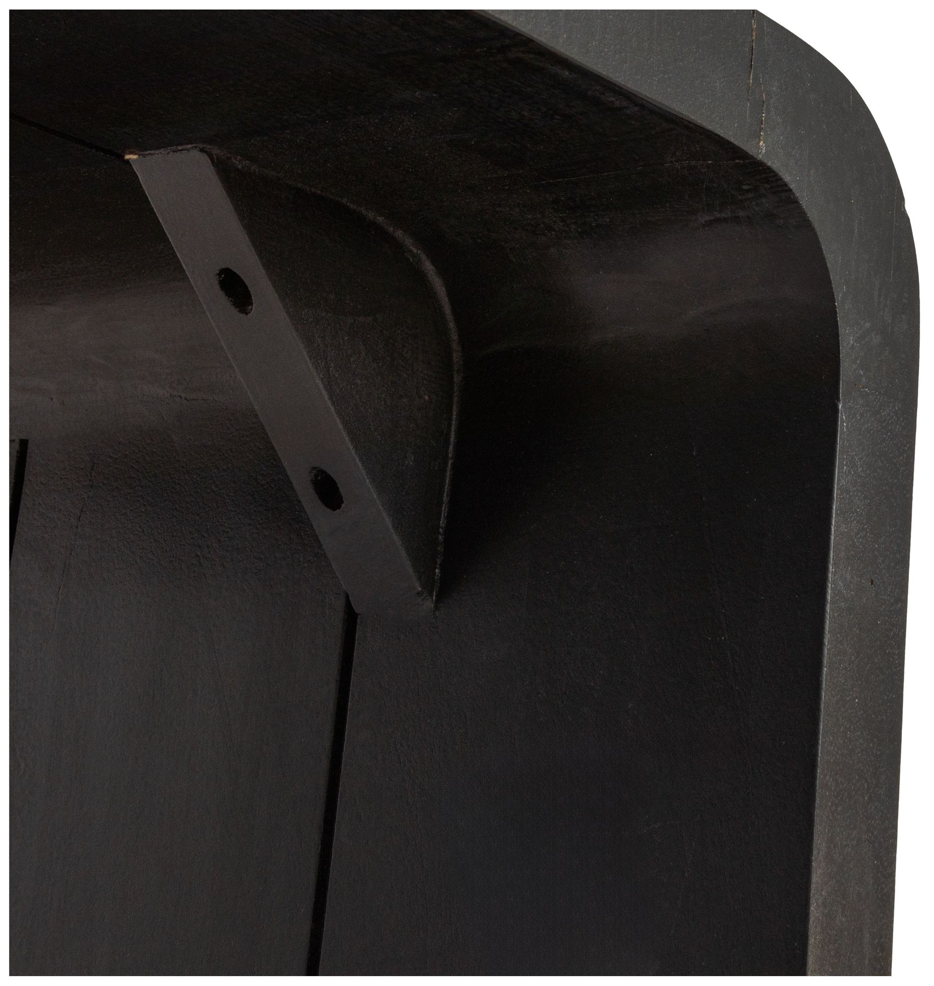 Image 4 Modern Waterfall Edge Mango Wood Coffee Table, Black more views