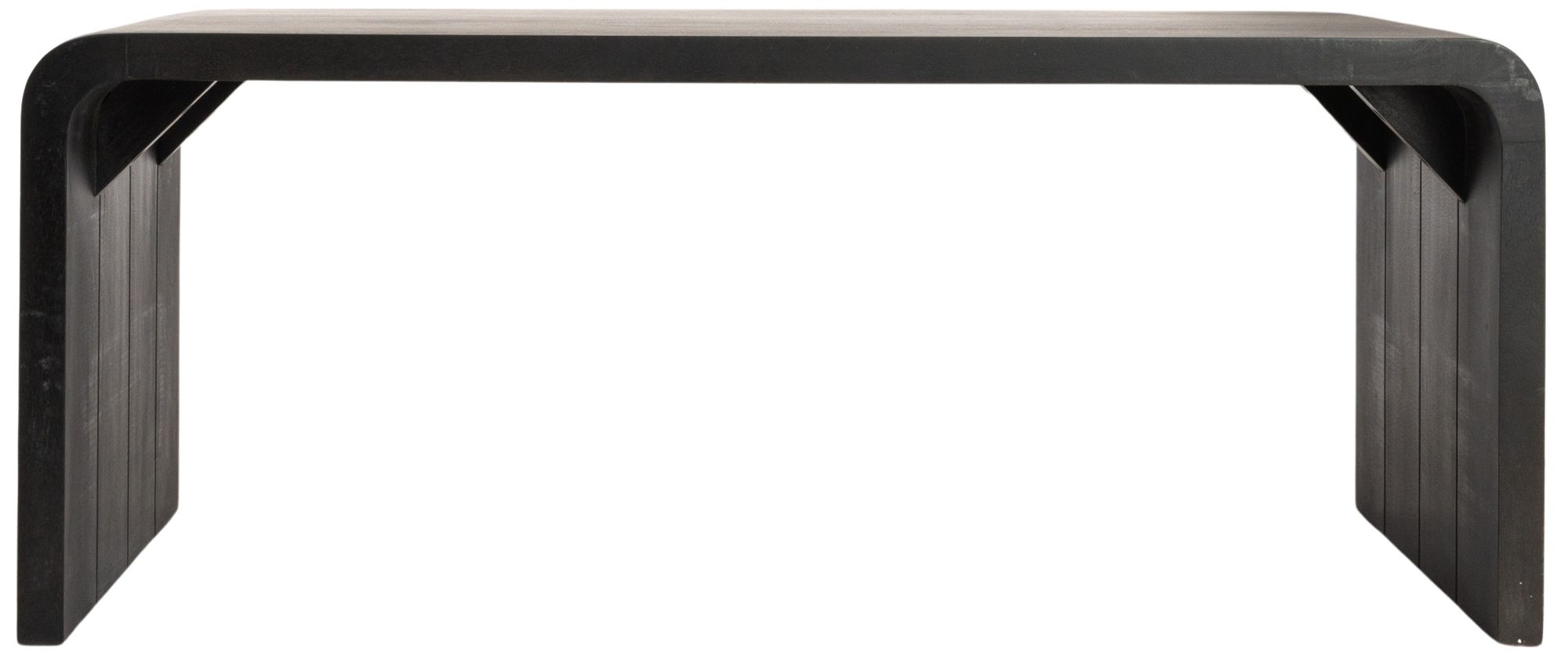 Modern Waterfall Edge Mango Wood Coffee Table, Black