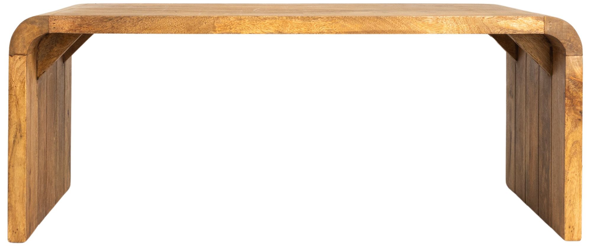 Modern Waterfall Edge Mango Wood Coffee Table, Natural