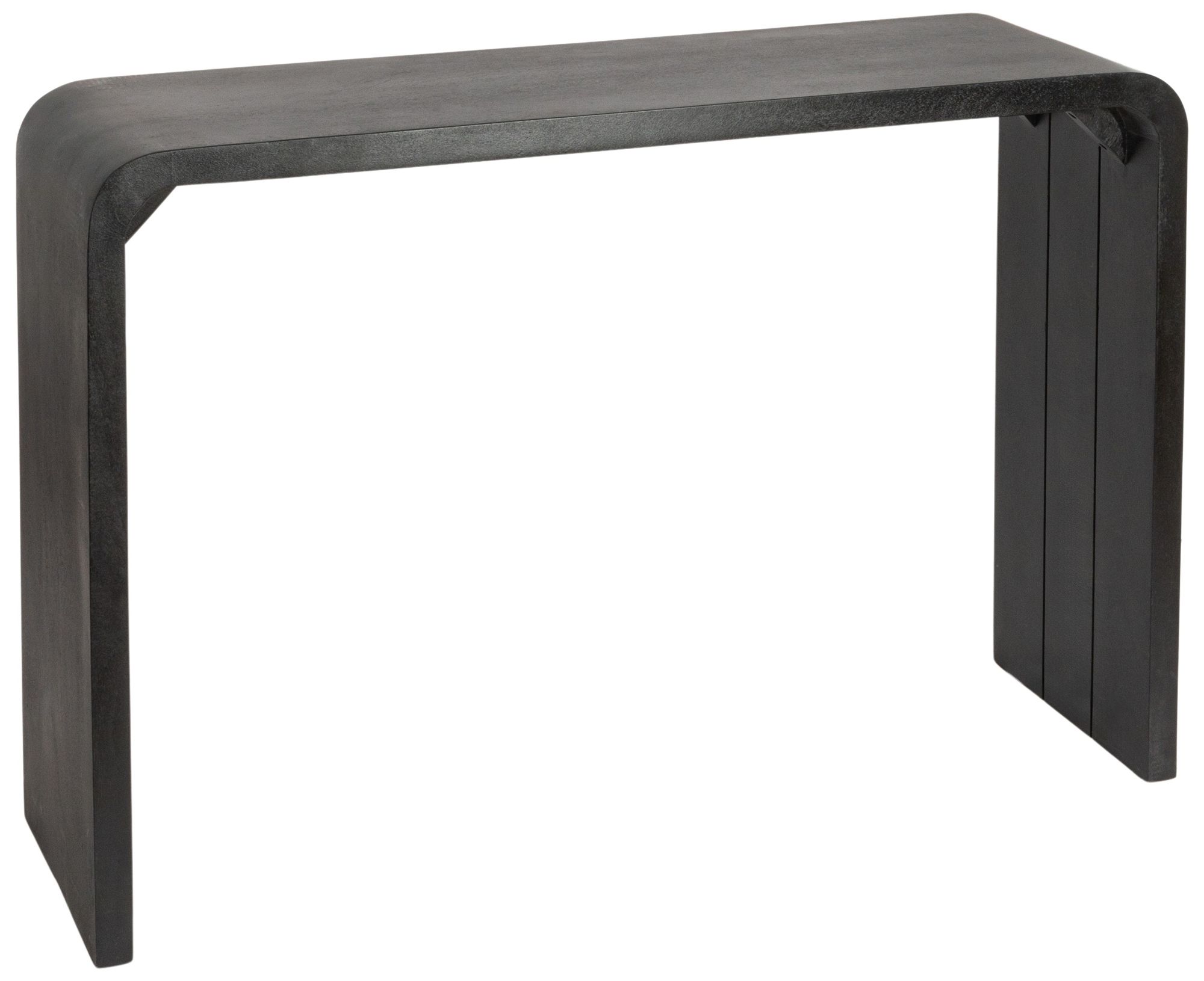 Modern Waterfall Edge Mango Wood Console Table, Black