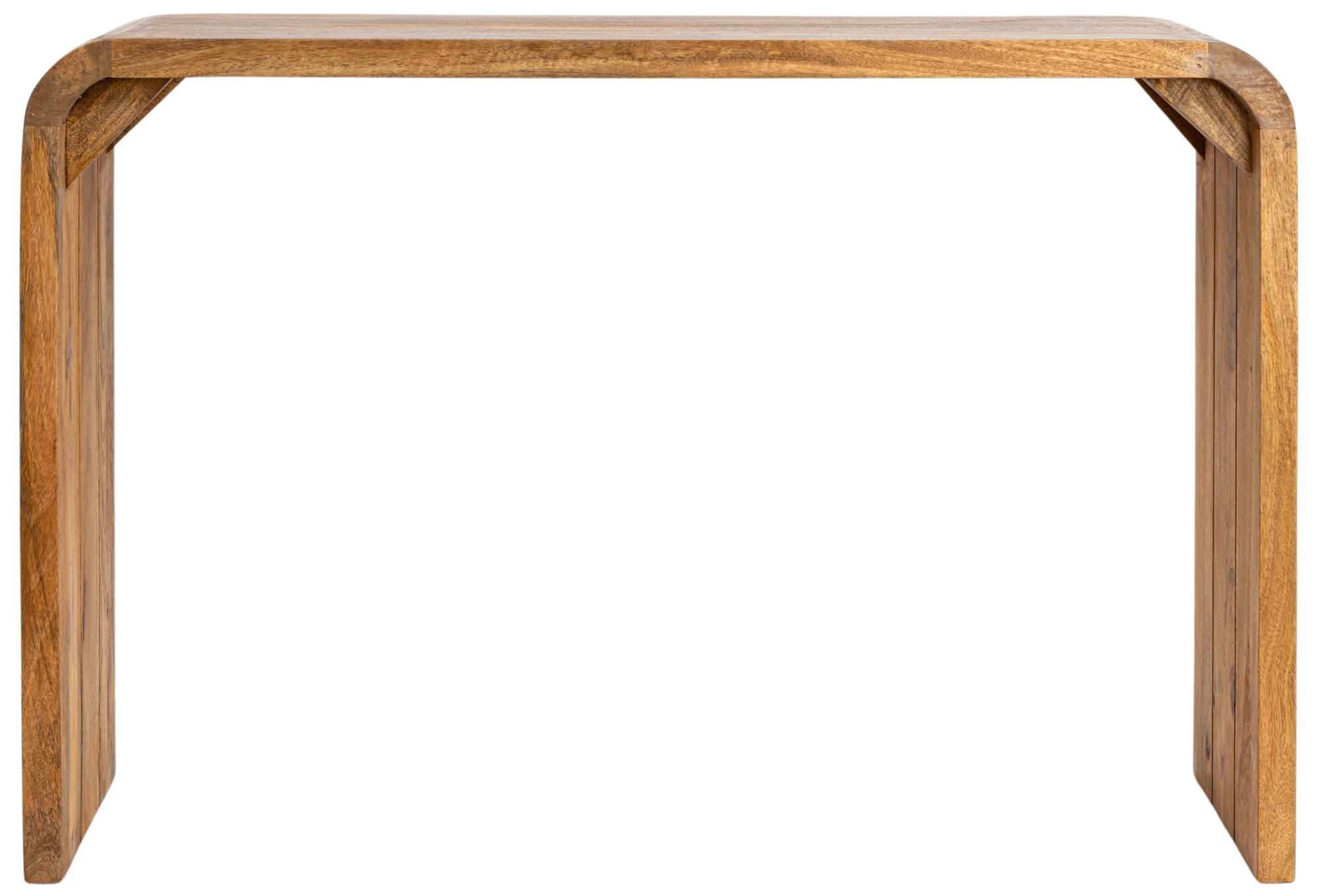 Image 4 Modern Waterfall Edge Mango Wood Console Table, Natural more views