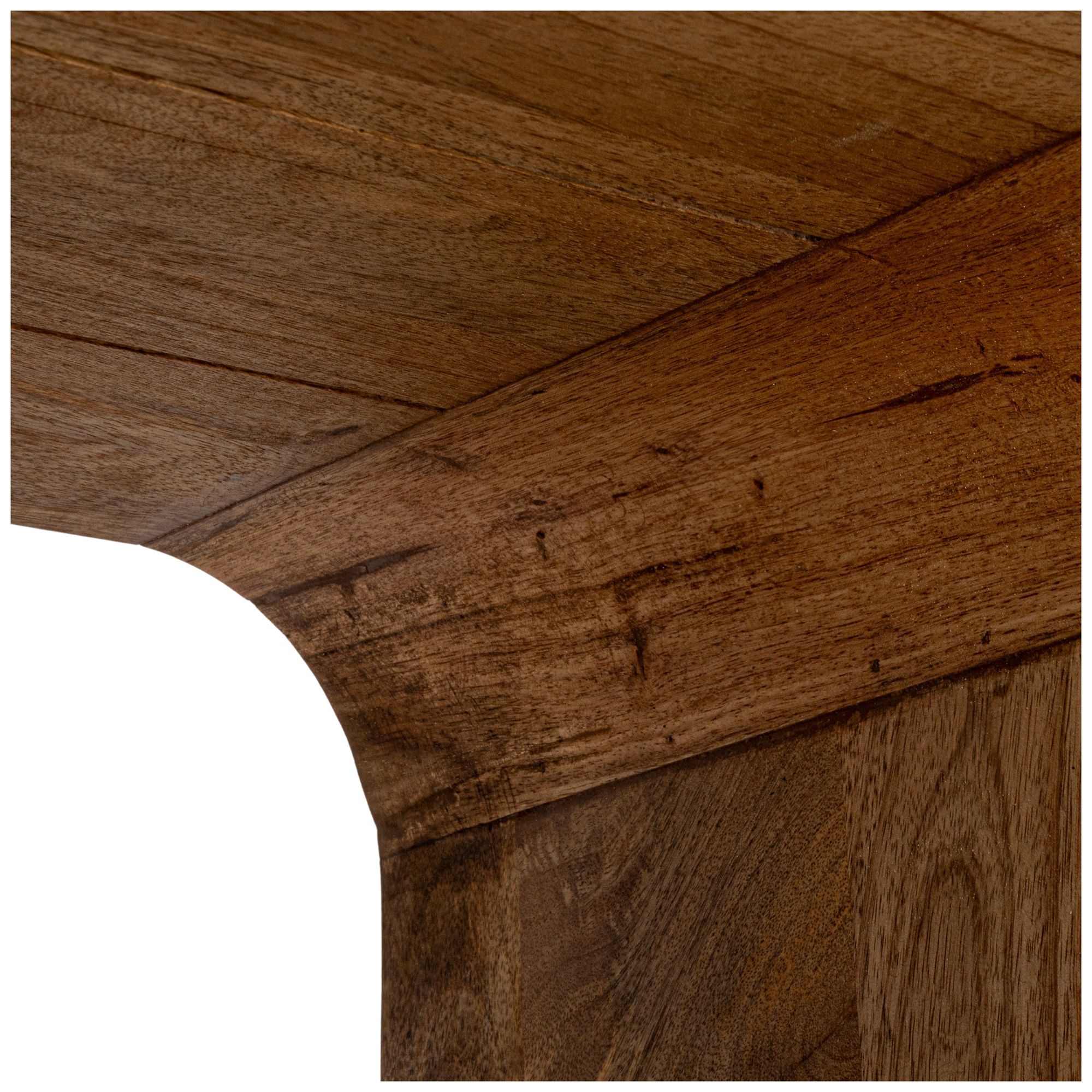 Image 4 Modern Waterfall Edge Mango Wood End Table with Shelf, Natural more views