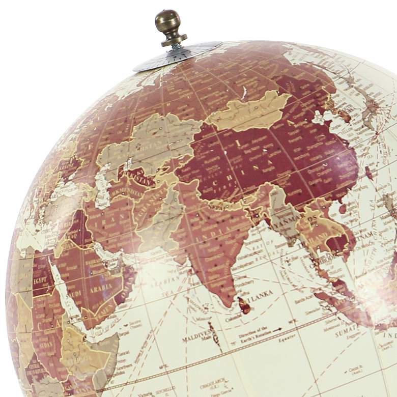 Image 2 Modern Wood Metal and Marble Decorative World Map Globe more views