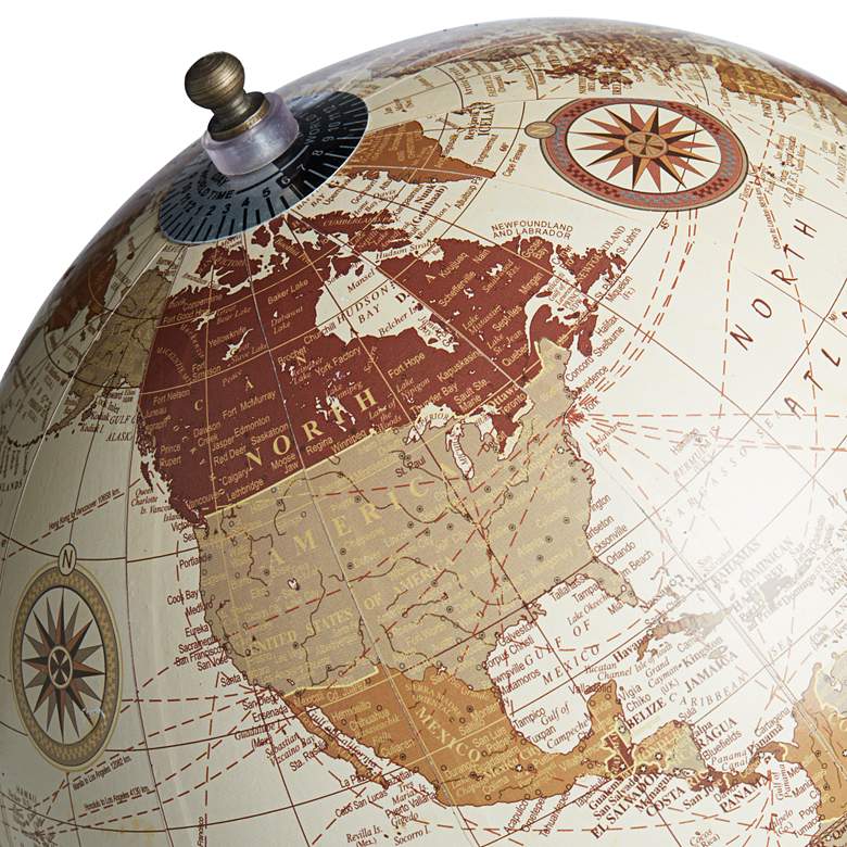 Image 3 Modern Wood Metal and Marble Decorative World Map Globe more views