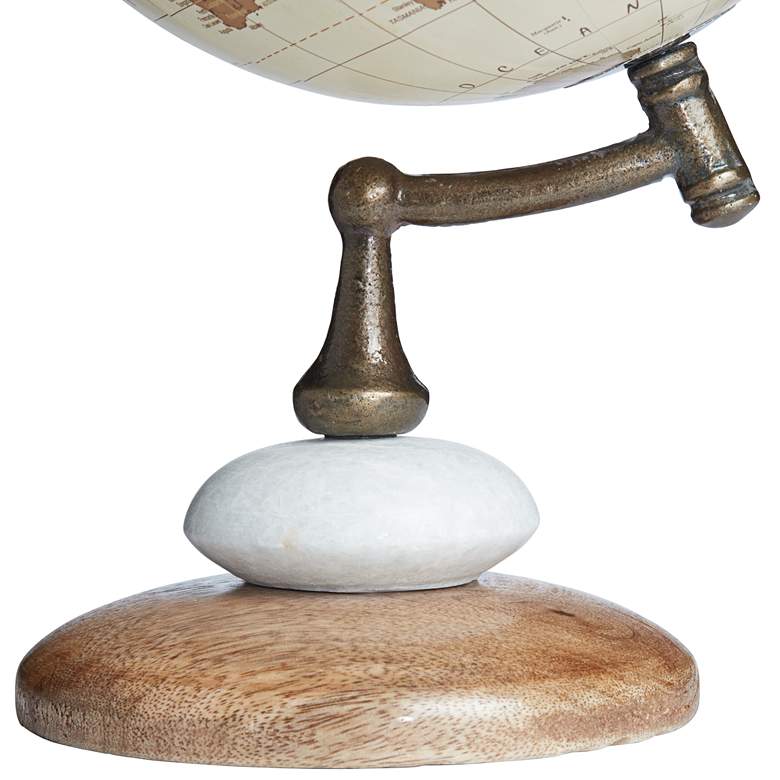 Image 4 Modern Wood Metal and Marble Decorative World Map Globe more views