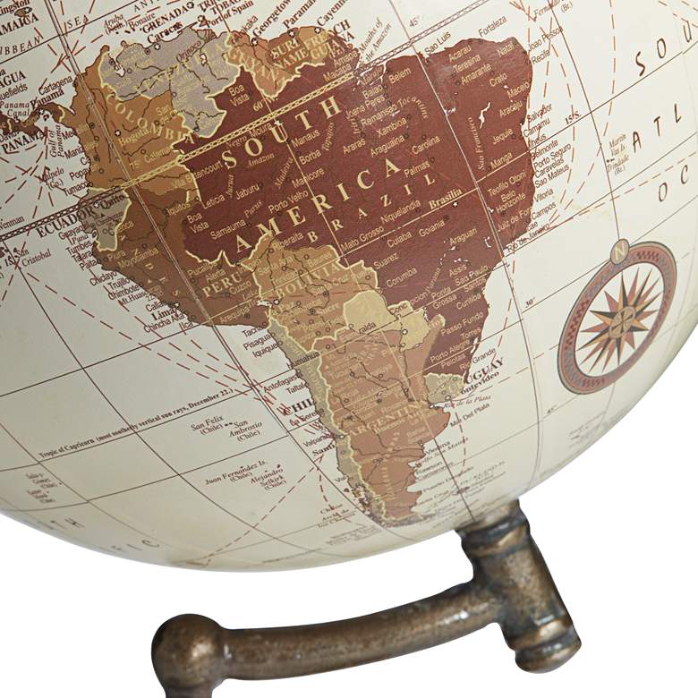 Image 5 Modern Wood Metal and Marble Decorative World Map Globe more views