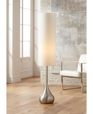 Moderne Brushed Nickel Droplet Floor Lamp with Smart Socket