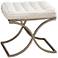 Moderne Muse Aged Nickel and Fabric Bed End Bench
