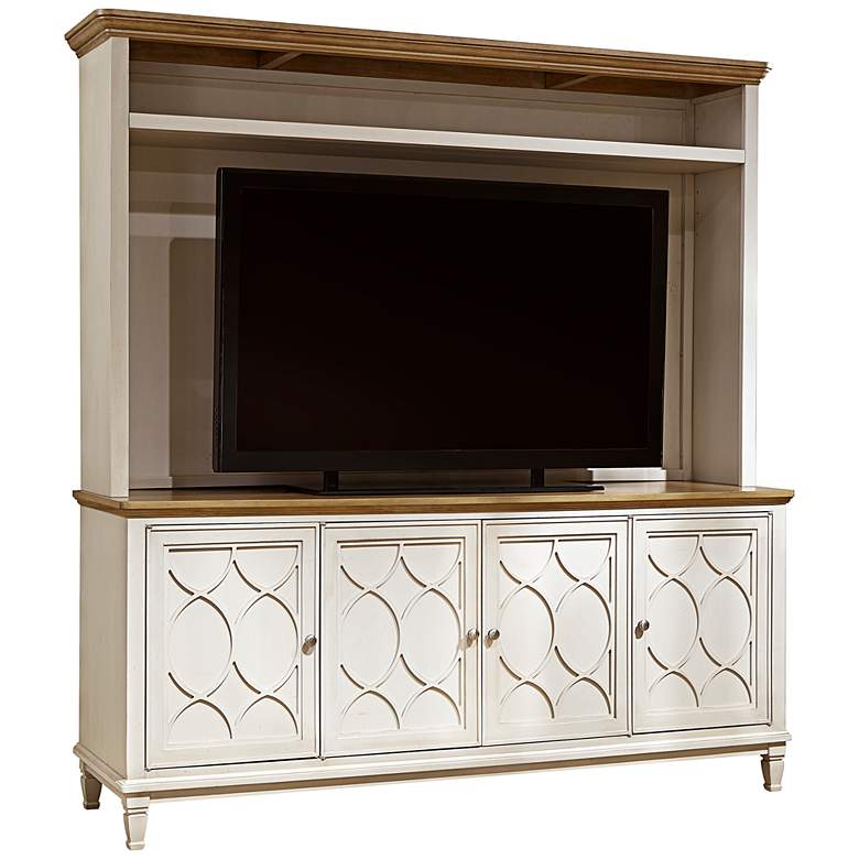 Image 1 Moderne Muse Bisque 4-Door Entertainment Console with Deck