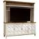 Moderne Muse Bisque 4-Door Entertainment Console with Deck