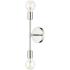 Modernist 15 3/4" High Chrome Metal 2-Light Wall Sconce