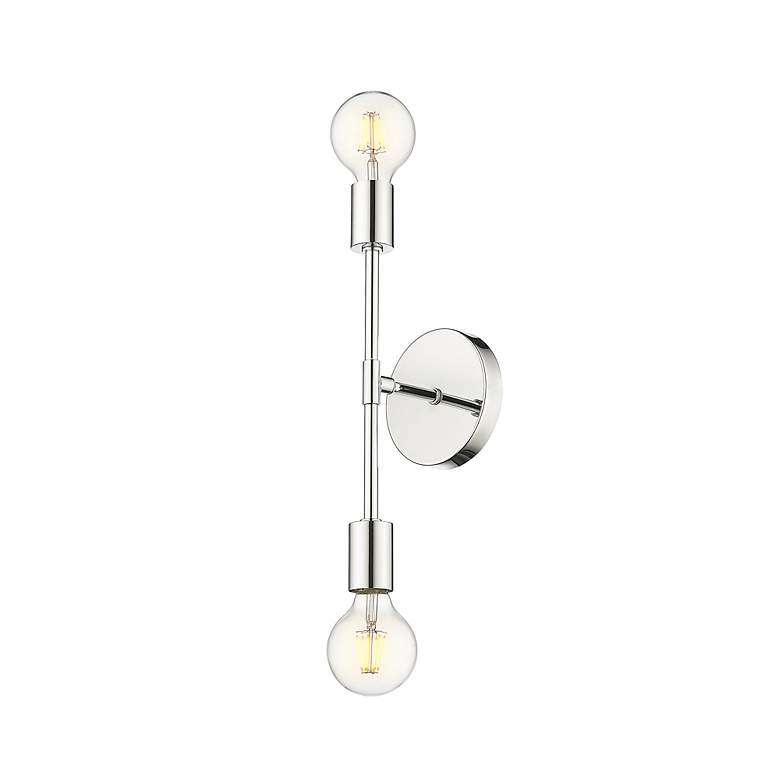 Image 6 Modernist 15 3/4" High Chrome Metal 2-Light Wall Sconce more views