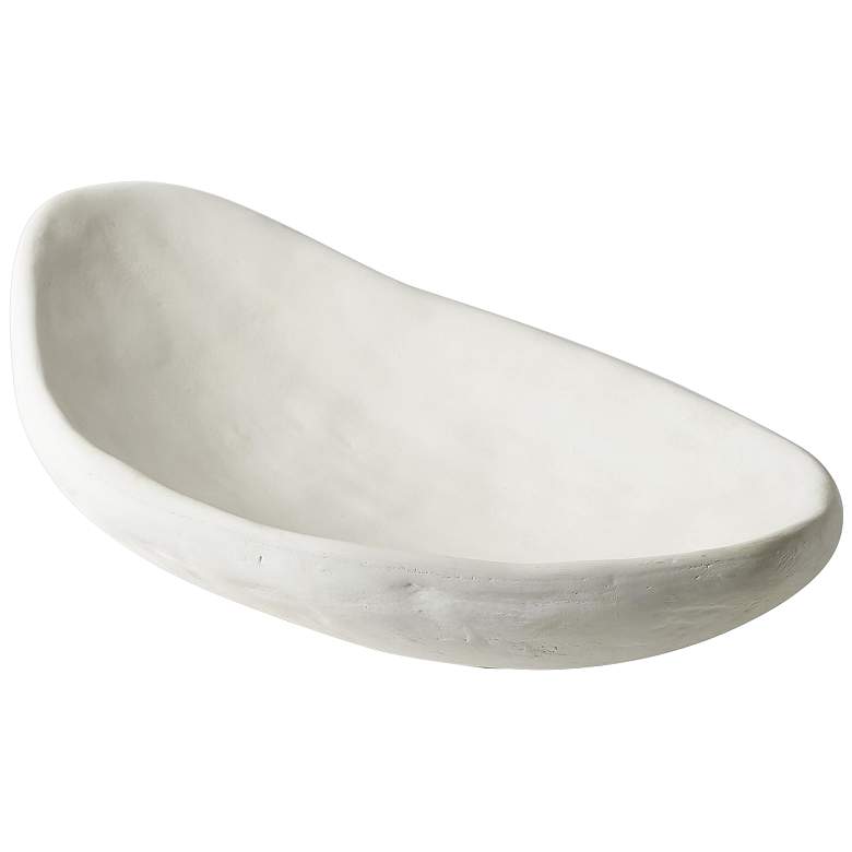 Image 2 Modernist 19 1/2" Wide White Plaster Decorative Bowl