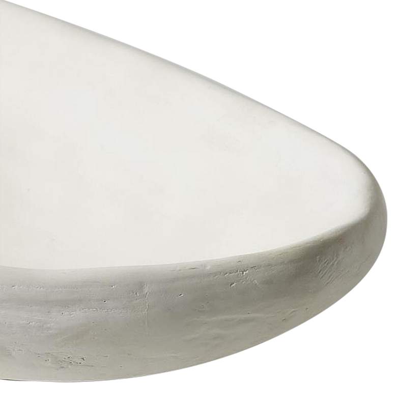 Image 3 Modernist 19 1/2" Wide White Plaster Decorative Bowl more views