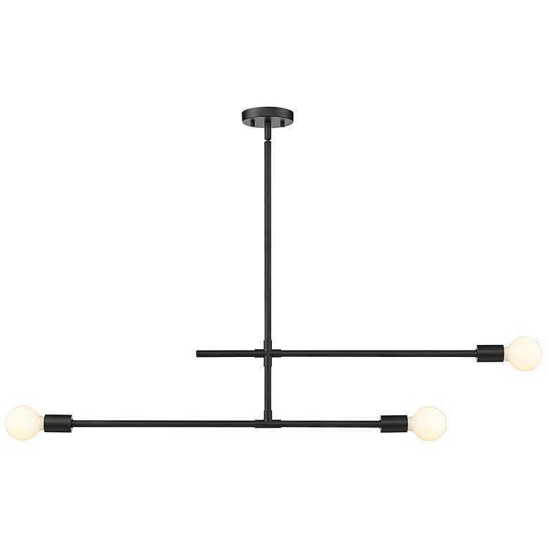 Image 2 Modernist 40 3/4" Wide Matte Black 3-Light Pendant