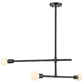 Image5 of Modernist 40 3/4" Wide Matte Black 3-Light Pendant more views