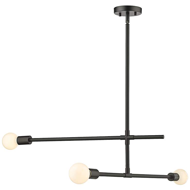 Image 5 Modernist 40 3/4" Wide Matte Black 3-Light Pendant more views