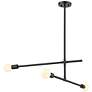 6_Modernist 40 3/4" Wide Matte Black 3-Light Pendant more views