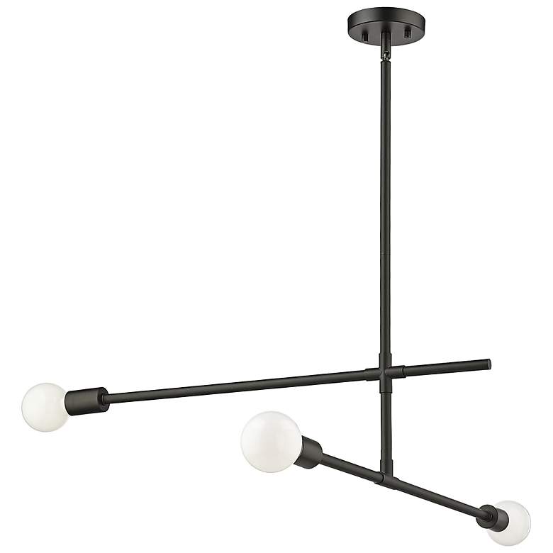 Image 7 Modernist 40 3/4" Wide Matte Black 3-Light Pendant more views
