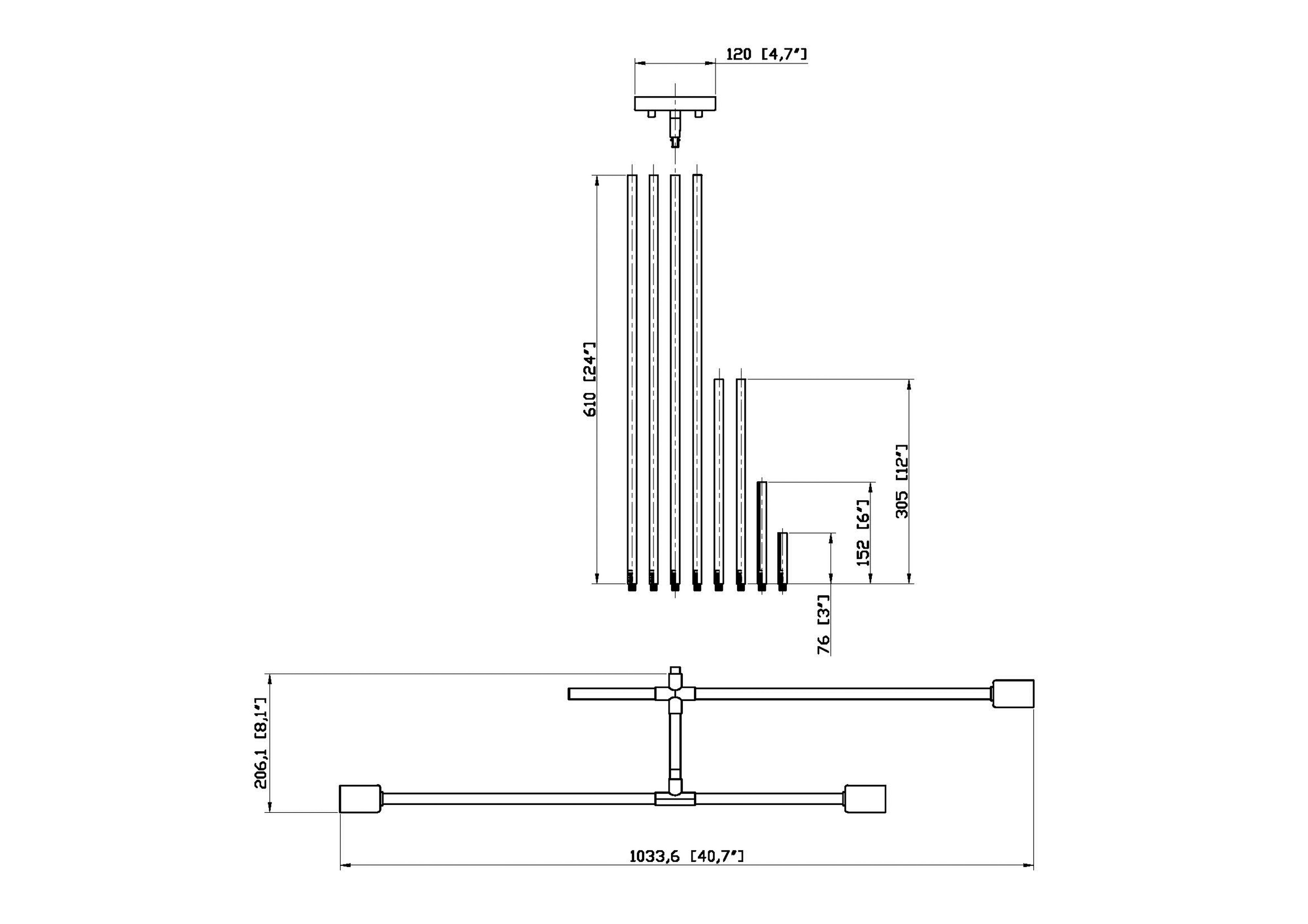Modernist 40 3/4" Wide Matte Black 3-Light Pendant