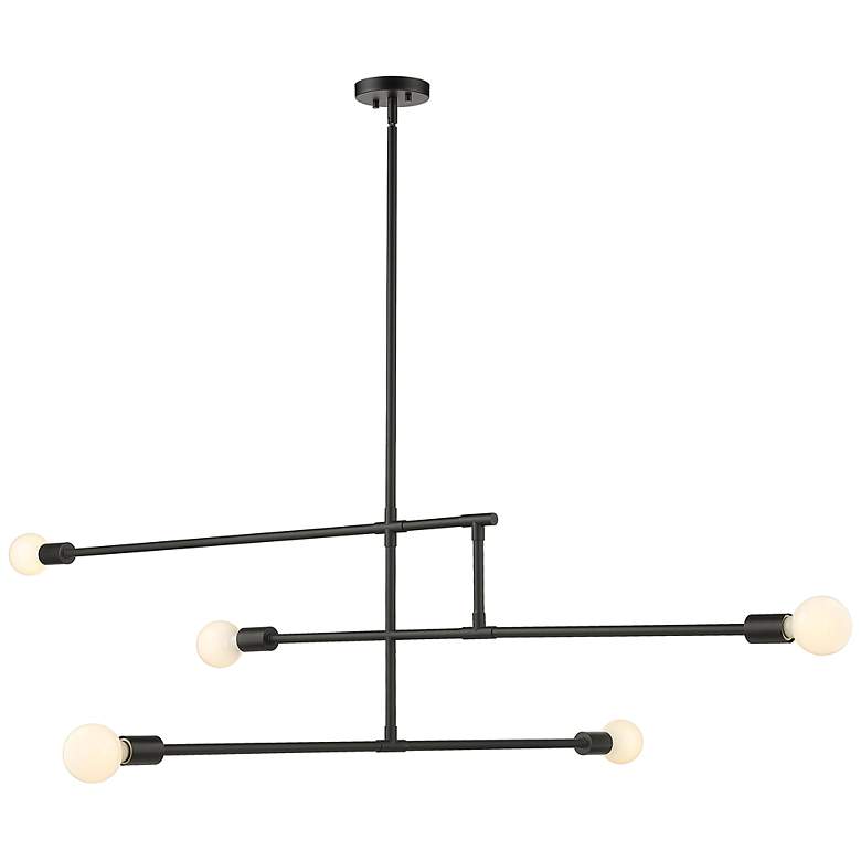 Image 6 Modernist 60 3/4" Wide Matte Black 5-Light Chandelier more views