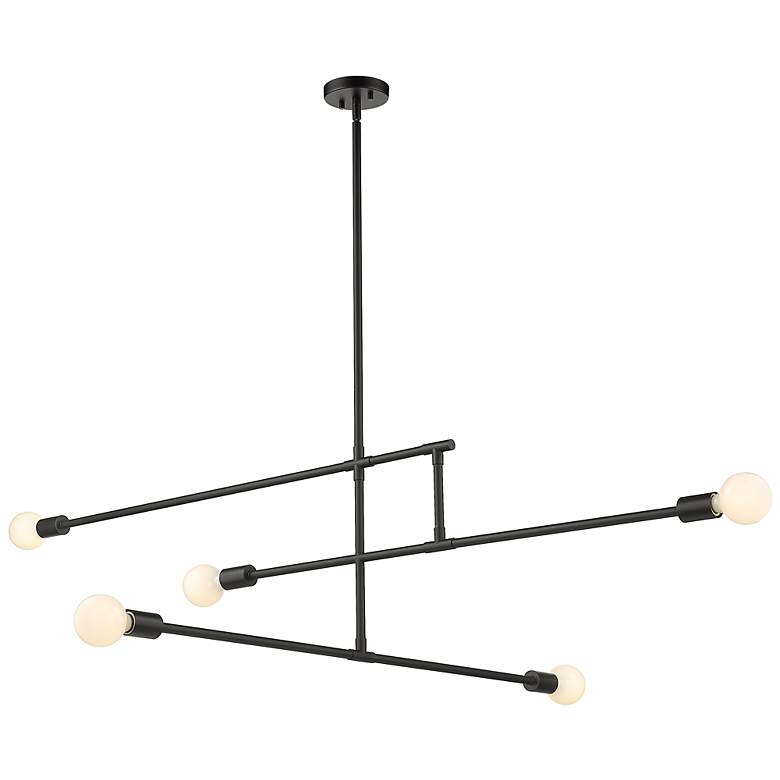 Image 7 Modernist 60 3/4" Wide Matte Black 5-Light Chandelier more views