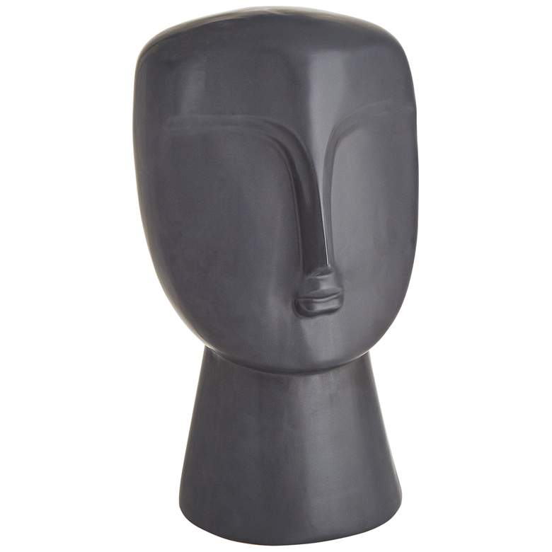 Image 3 Modernist Bust 16 3/4 inch High Matte Black Ceramic Statue