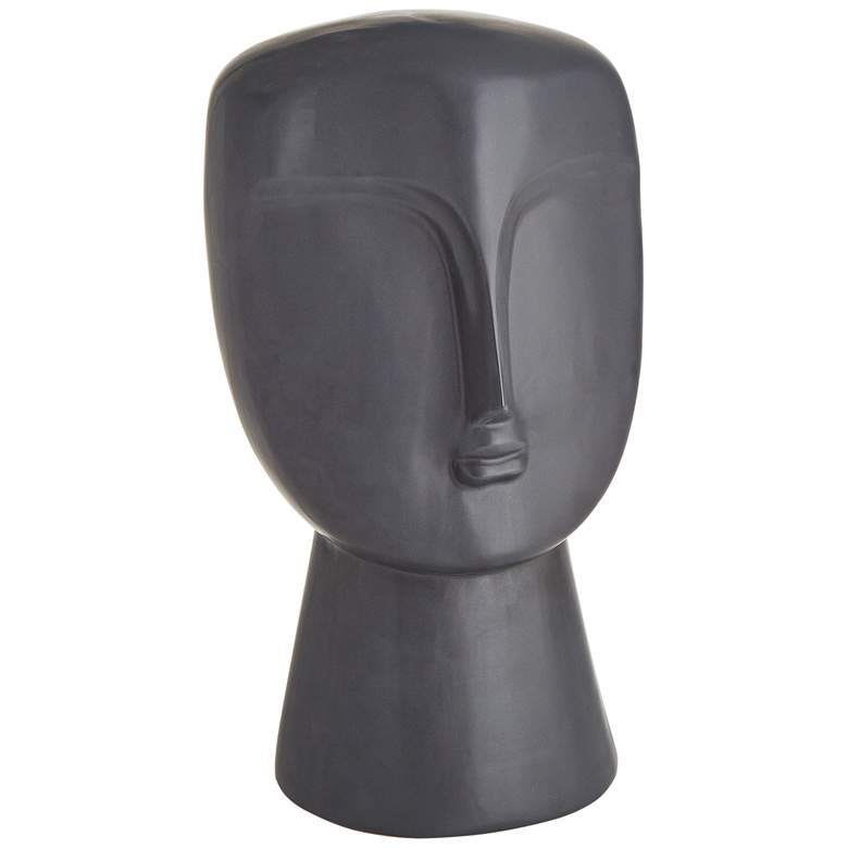 Image 3 Modernist Bust 16 3/4" High Matte Black Ceramic Statue