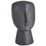 Modernist Bust 16 3/4" High Matte Black Ceramic Statue in scene