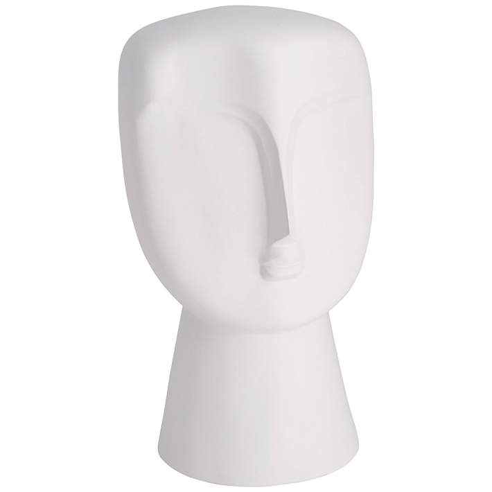 Modernist Bust 16 3/4 High Matte White Ceramic Statue - #43H18