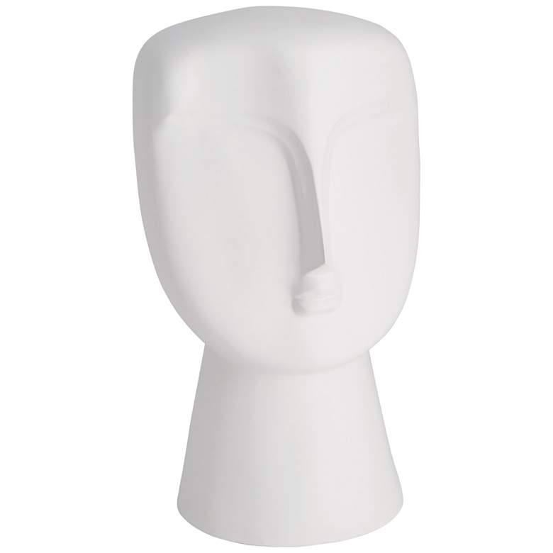 Image 1 Modernist Bust 16 3/4 inch High Matte White Ceramic Statue