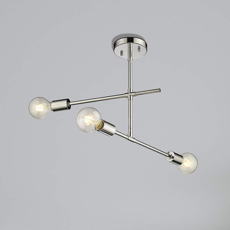 Image 1 Modernist by Z-Lite Chrome 3 Light Semi Flush Mount
