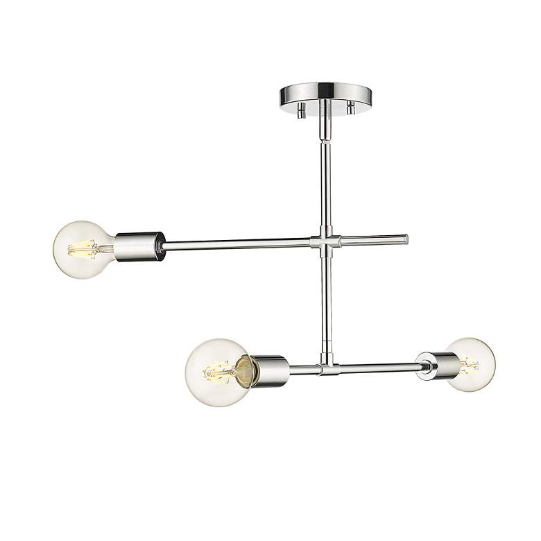 Image 6 Modernist by Z-Lite Chrome 3 Light Semi Flush Mount more views