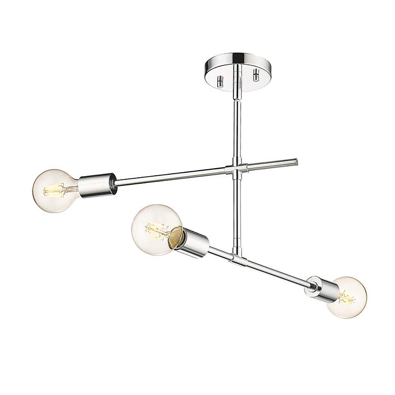 Image 7 Modernist by Z-Lite Chrome 3 Light Semi Flush Mount more views