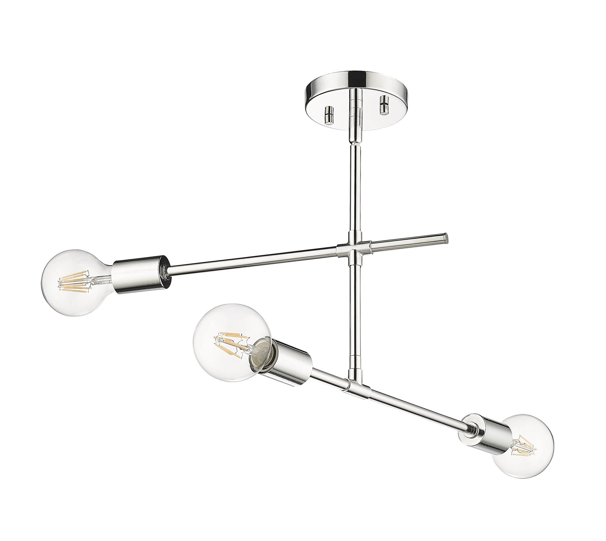 Modernist by Z-Lite Chrome 3 Light Semi Flush Mount
