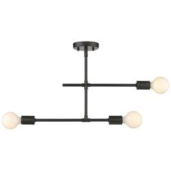 Modernist by Z-Lite Matte Black 3 Light Semi Flush Mount