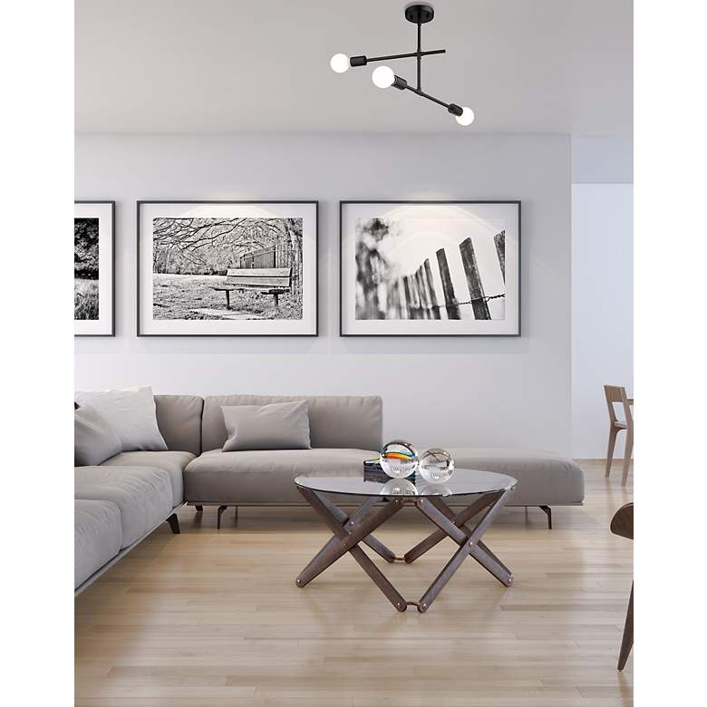 Image 4 Modernist by Z-Lite Matte Black 3 Light Semi Flush Mount more views