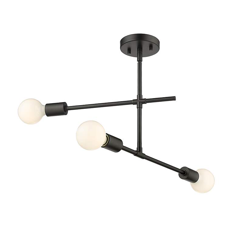 Image 5 Modernist by Z-Lite Matte Black 3 Light Semi Flush Mount more views