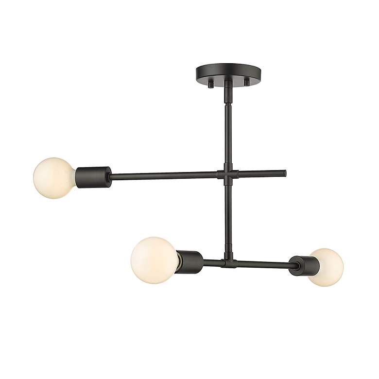 Image 6 Modernist by Z-Lite Matte Black 3 Light Semi Flush Mount more views