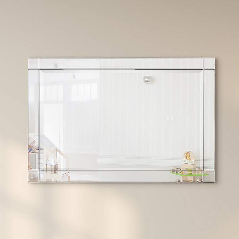 Image 1 Moderno 24 inch x 36 inch Squared Corner Rectangular Wall Mirror