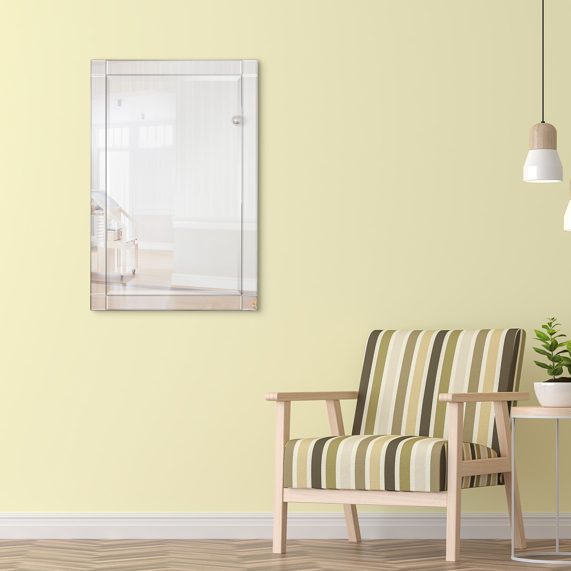 Moderno 24" x 36" Squared Corner Rectangular Wall Mirror