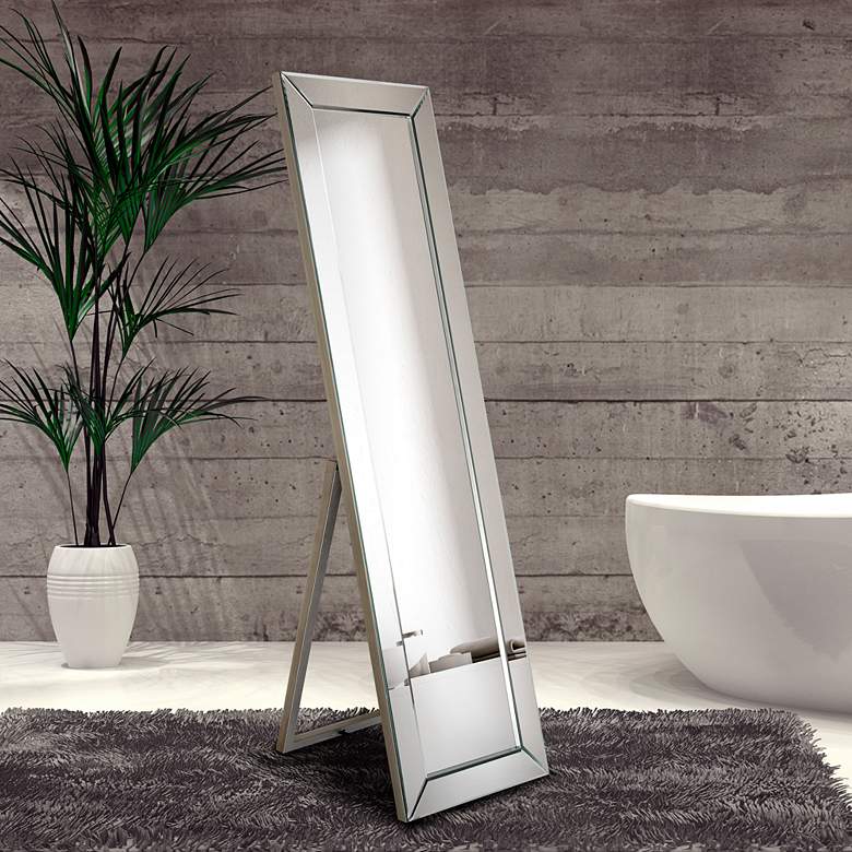 Image 2 Moderno Beveled 18 inch x 64 inch Rectangular Cheval Mirror