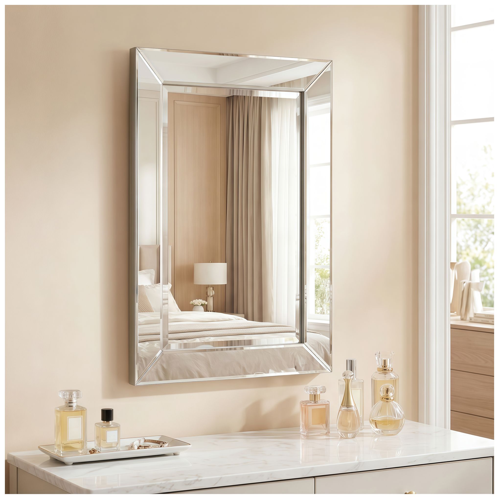 Moderno Beveled 20" x 30" Rectangular Wall Mirror