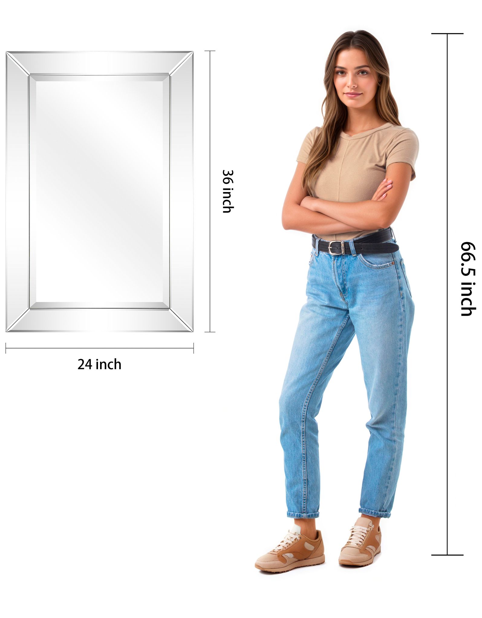Moderno Beveled 24" x 36" Rectangular Wall Mirror