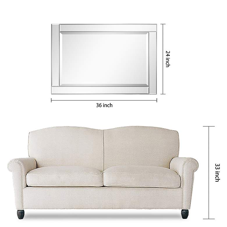 Image 7 Moderno Beveled 36 inch x 24 inch Rectangular Wall Mirror more views